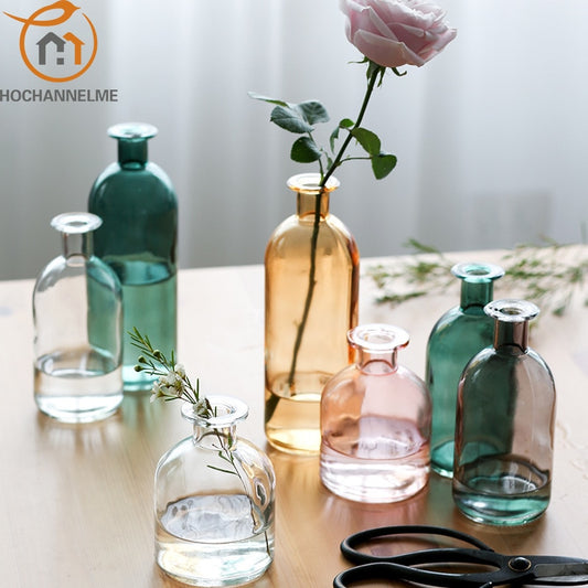 Sublimez votre salon avec notre vase en verre : un accessoire de décoration pour mettre en valeur les fleurs dans un style nordique transparent