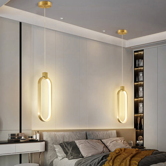 Lustre moderne minimaliste : Création nordique créative pour chambre à coucher, salon, arrière-plan de télévision