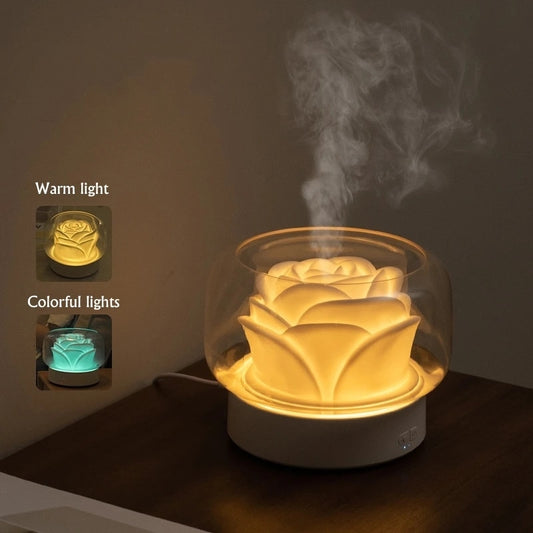 Diffuseur d'arômes 400ML Mountain View - Aromathérapie aux huiles essentielles avec humidificateur à lampe LED chaude et colorée