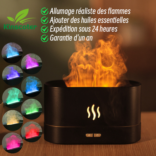 Diffuseur d'arômes Kinscoter : humidificateur, brumisateur et diffuseur de lampe à flamme pour un environnement serein